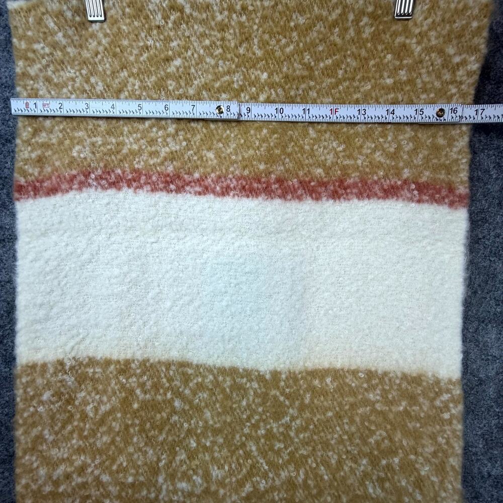 Madewell Brushed Oversized Scarf Womens One Size Toffee Recycled Plaid Fringe - Picture 3 of 6